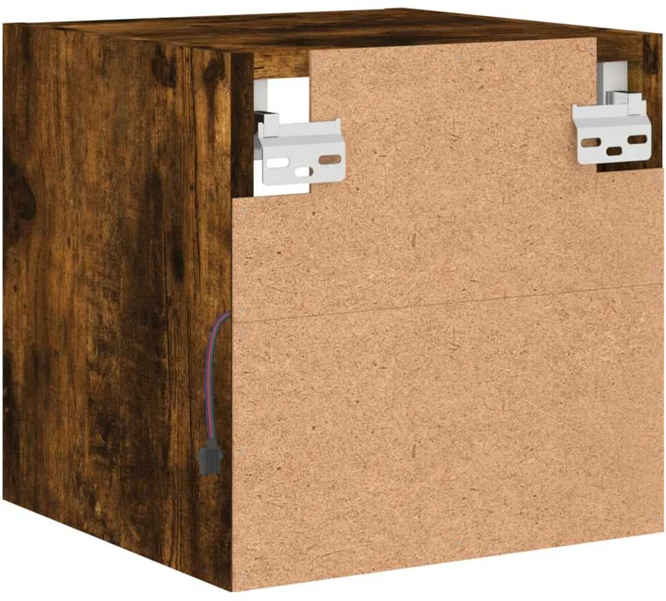 TV staliukas Sieninė TV spintelė su LED lemputėmis, dūminė, 30x28,5x30cm