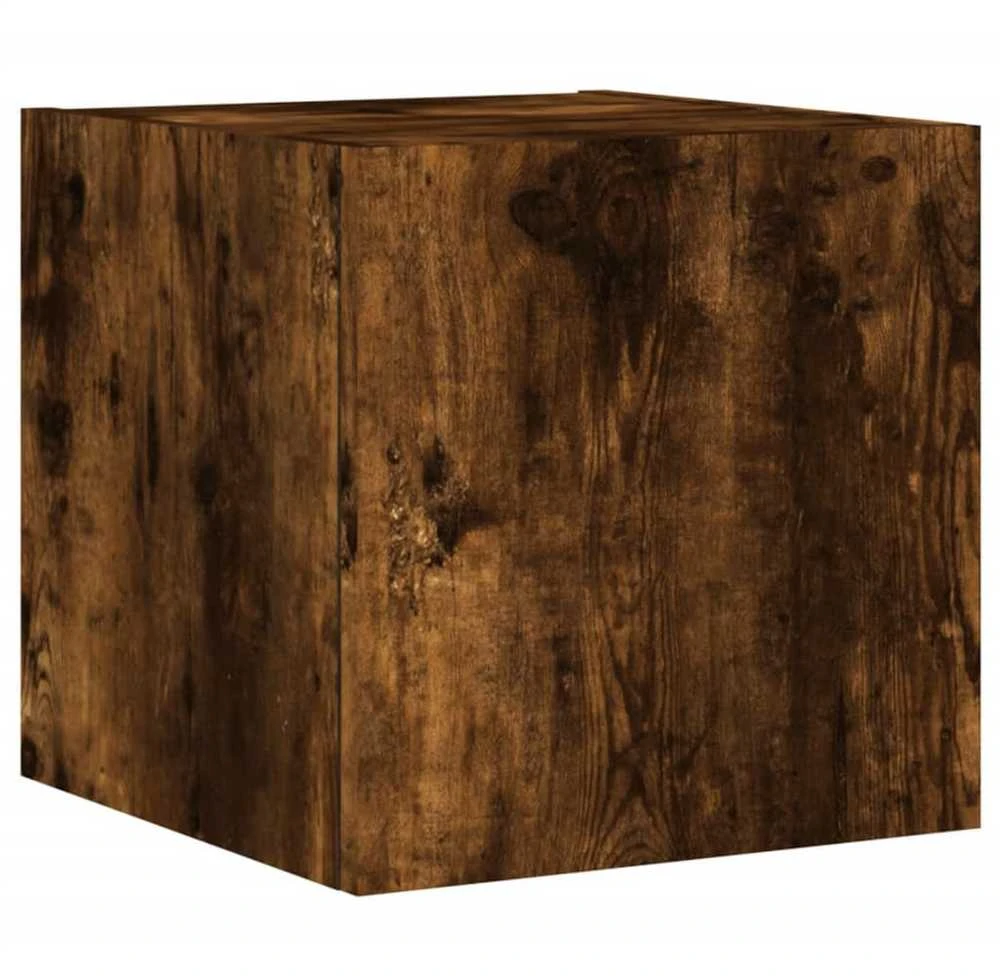 TV staliukas Sieninė TV spintelė su LED lemputėmis, dūminė, 30,5x35x30cm