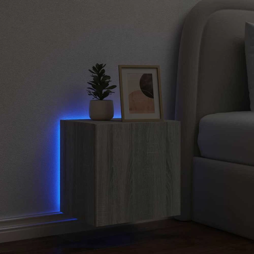 TV staliukas Sieninė TV spintelė su LED lemputėmis, pilka, 40,5x35x40cm
