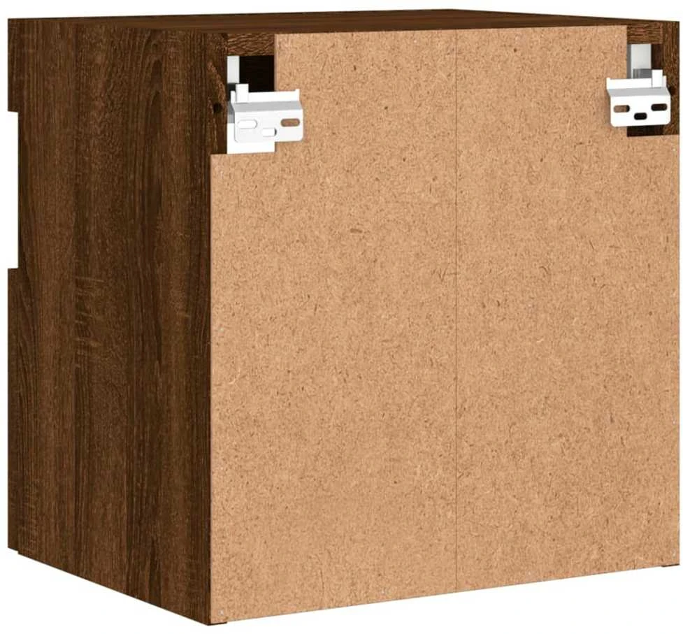 TV staliukas Sieninė TV spintelė su LED lemputėmis, ruda ąžuolo, 40x30x40cm