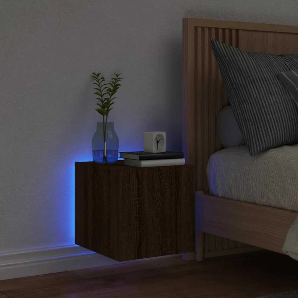TV staliukas Sieninė TV spintelė su LED lemputėmis, ruda, 30,5x35x30cm