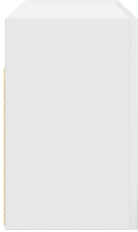 Sieninė vonios kambario spintelė, baltos, 80x25x40cm, mediena