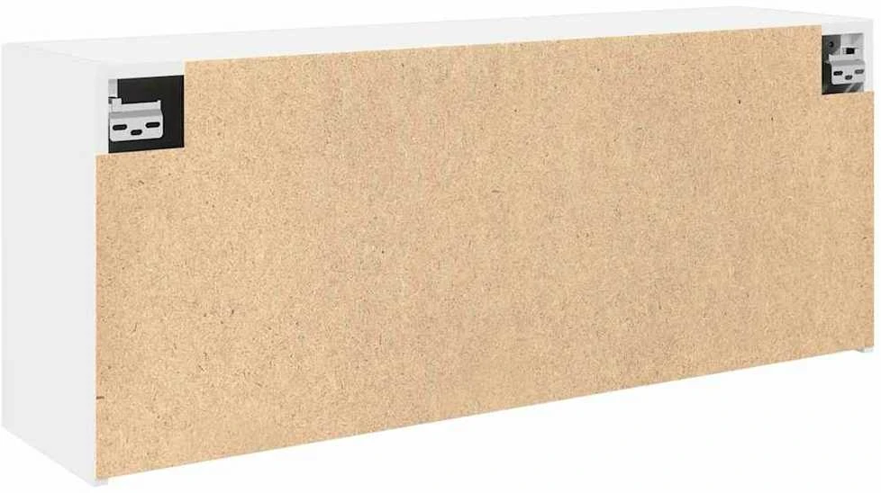Sieninė vonios kambario spintelė, baltos, 100x25x40cm, mediena