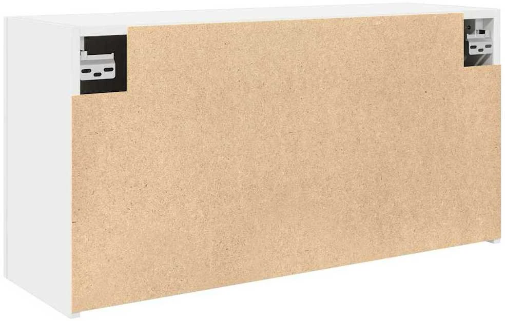 Sieninė vonios kambario spintelė, baltos, 80x25x40cm, mediena