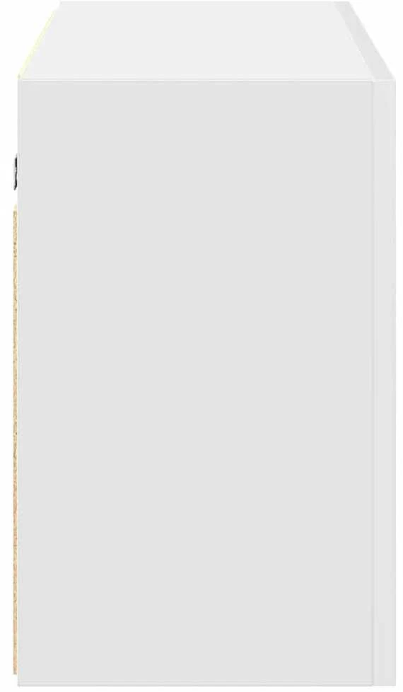 Sieninė vonios kambario spintelė, baltos, 100x25x40cm, mediena