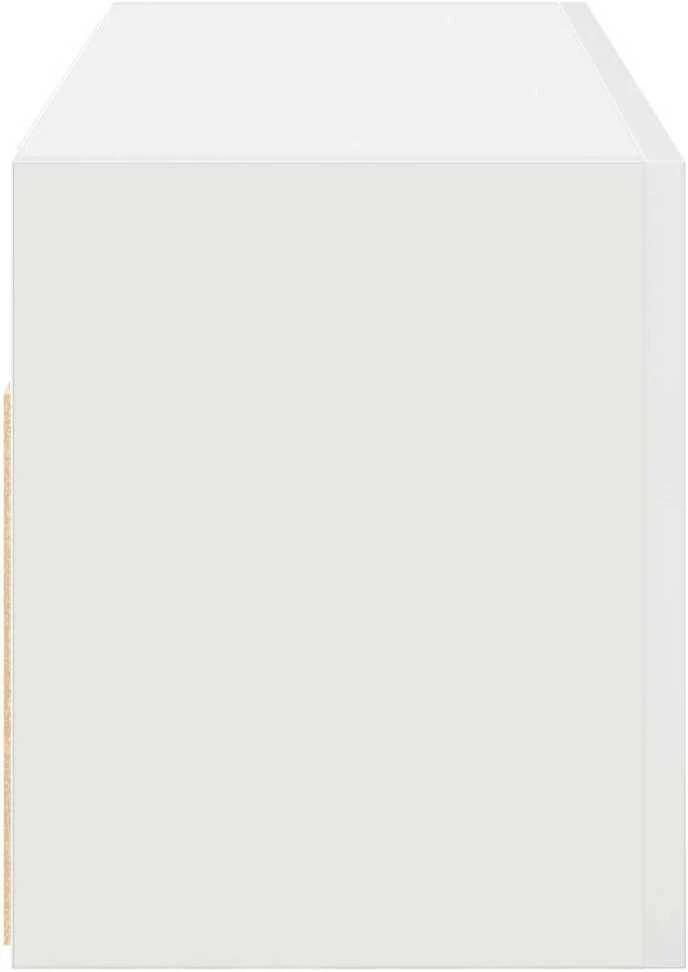Sieninė vonios kambario spintelė, baltos, 80x25x30cm, mediena