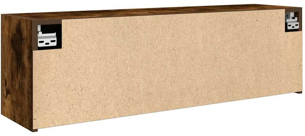 Sieninė vonios kambario spintelė, dūminio ąžuolo, 100x25x30cm
