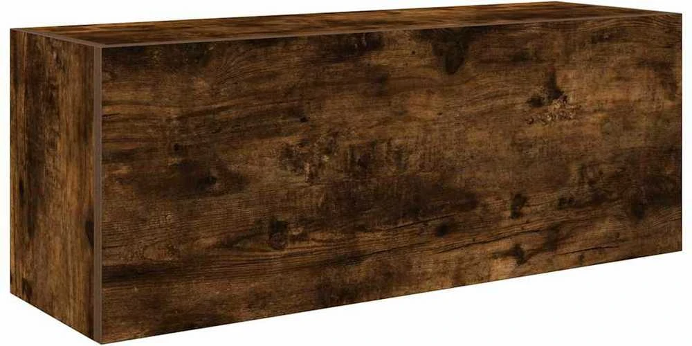 Sieninė vonios kambario spintelė, dūminio ąžuolo, 80x25x30cm