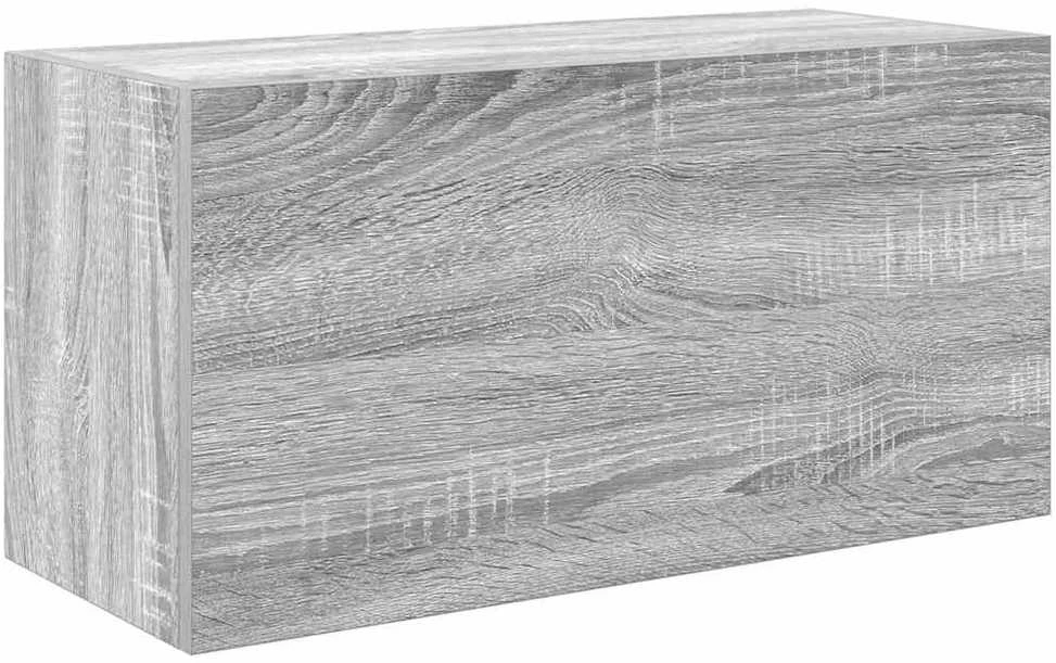 Sieninė vonios kambario spintelė, pilka ąžuolo, 60x25x30cm