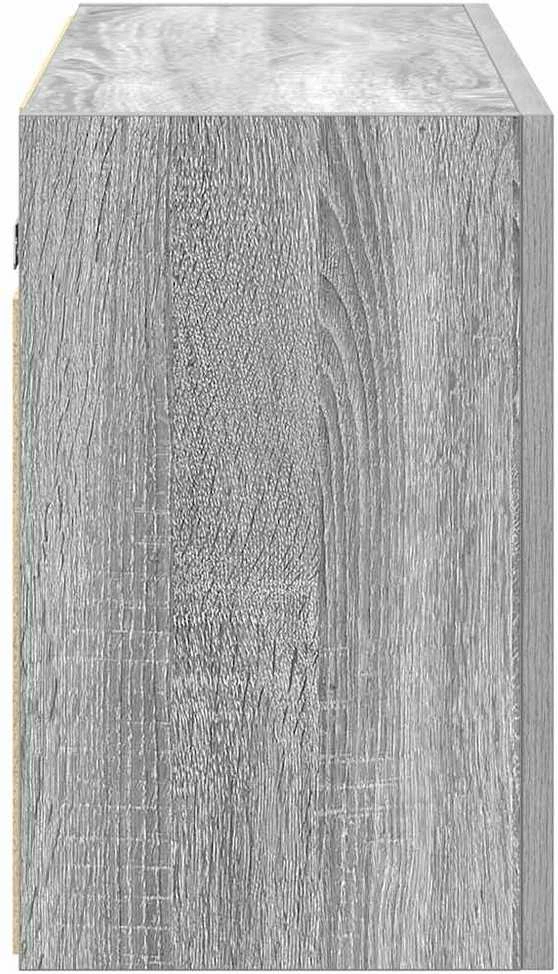Sieninė vonios kambario spintelė, pilka ąžuolo, 100x25x40cm