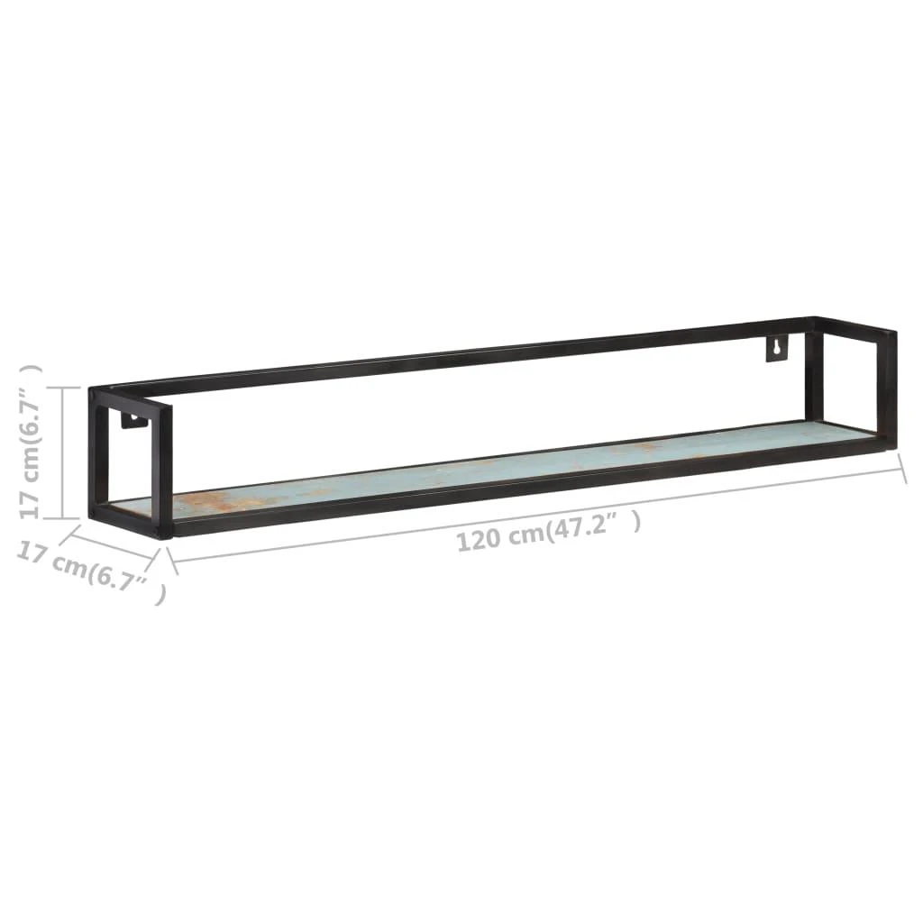 Sieninės lentynos, 2vnt., 120cm, perdirbtos medienos masyvas