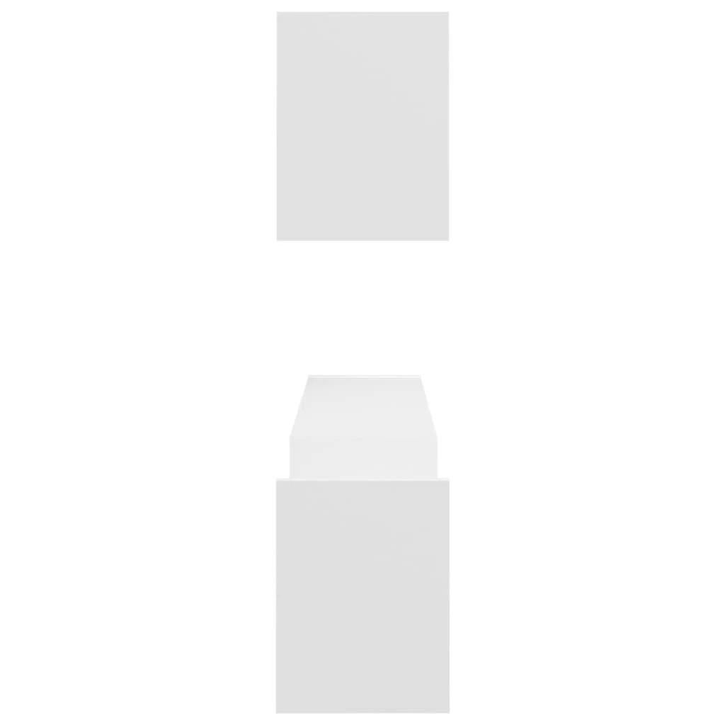 Sieninės lentynos, 2vnt., baltos, 100x15x20cm, apdirbta mediena