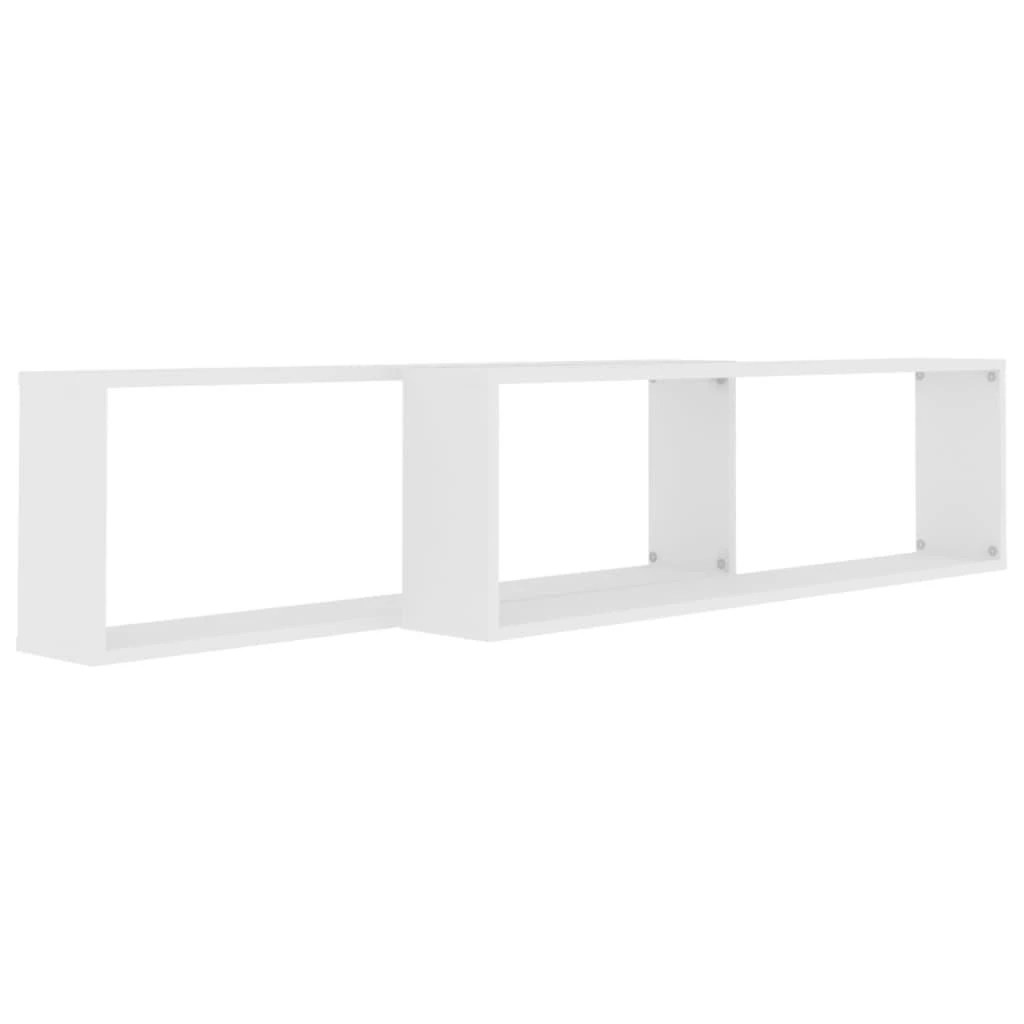 Sieninės lentynos, 2vnt., baltos, 100x15x30cm, apdirbta mediena