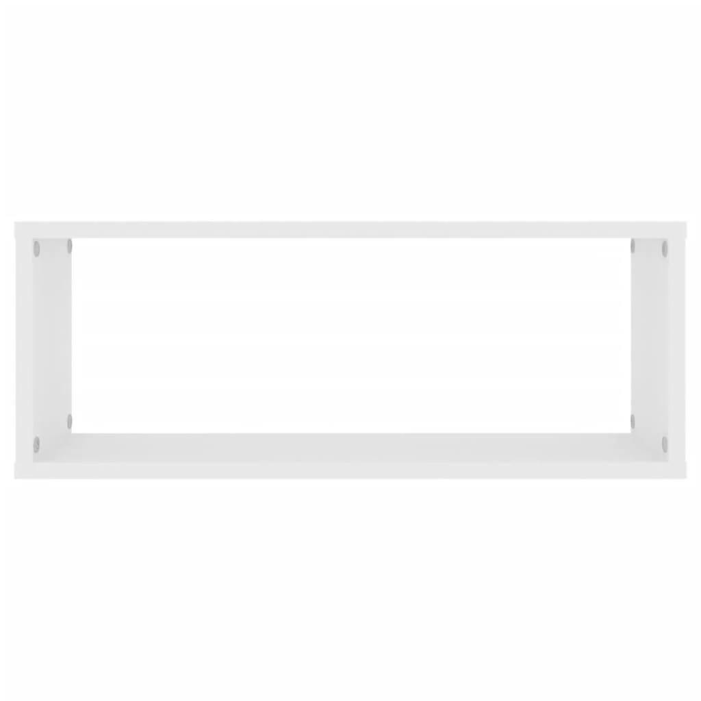 Sieninės lentynos, 2vnt., baltos, 60x15x23cm, apdirbta mediena