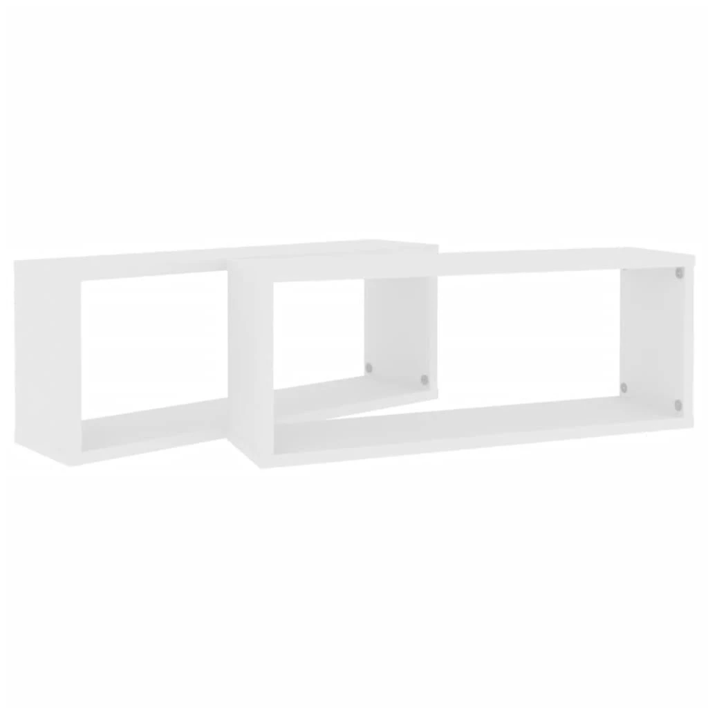 Sieninės lentynos, 2vnt., baltos, 60x15x23cm, apdirbta mediena