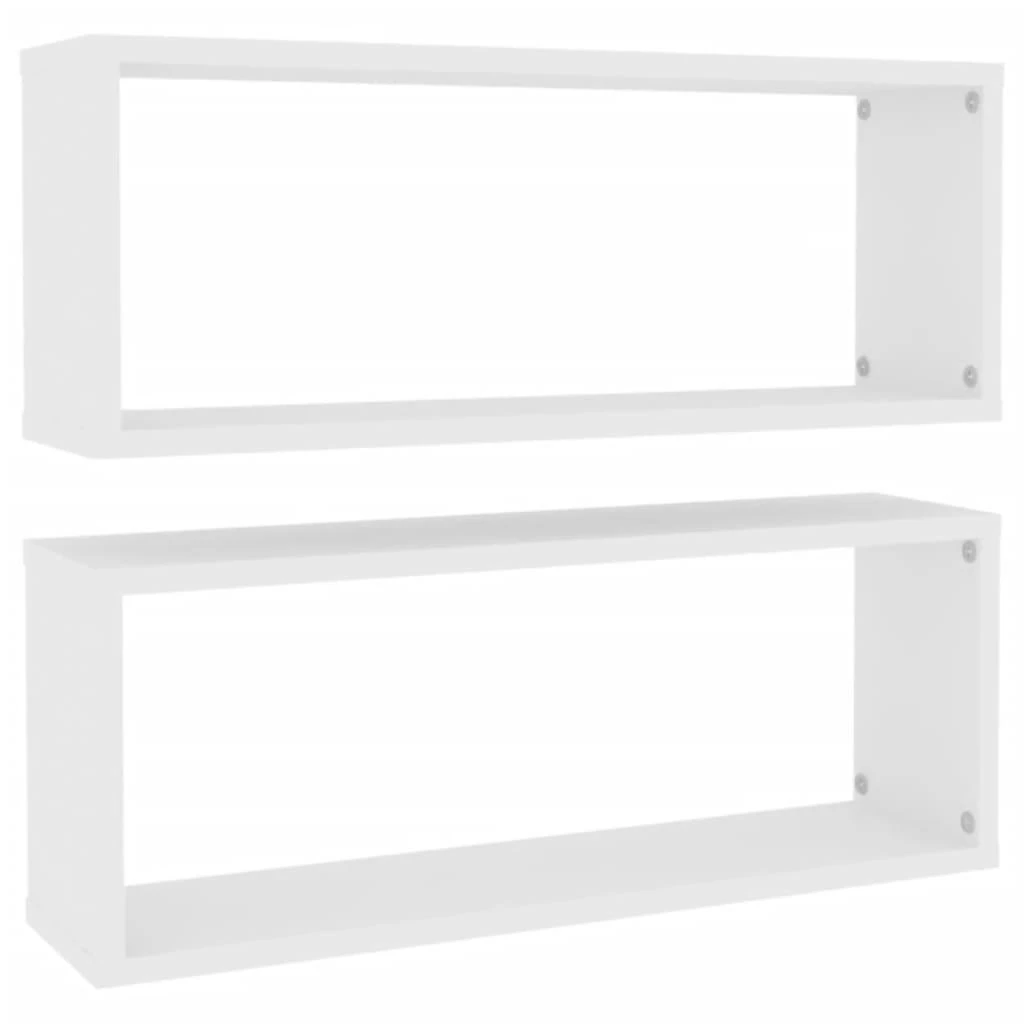 Sieninės lentynos, 2vnt., baltos, 60x15x23cm, apdirbta mediena