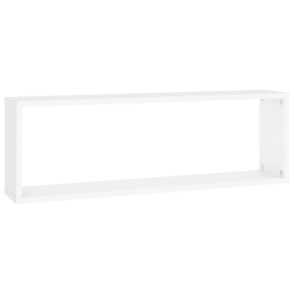 Sieninės lentynos, 2vnt., baltos, 80x15x26,5cm apdirbta mediena