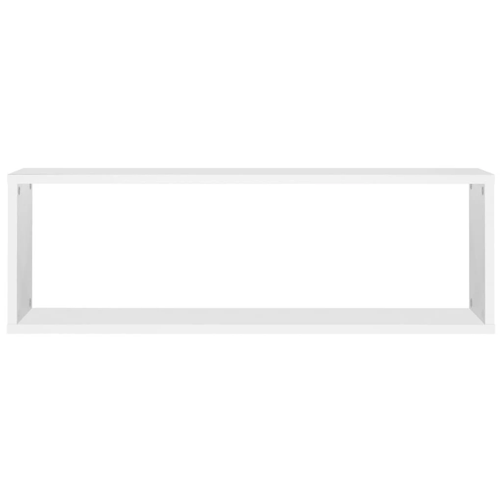 Sieninės lentynos, 2vnt., baltos, 80x15x26,5cm apdirbta mediena