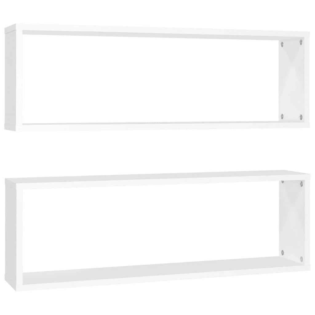 Sieninės lentynos, 2vnt., baltos, 80x15x26,5cm apdirbta mediena