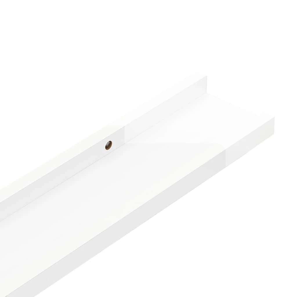 Sieninės lentynos, 2vnt., baltos spalvos, 115x9x3cm, blizgios
