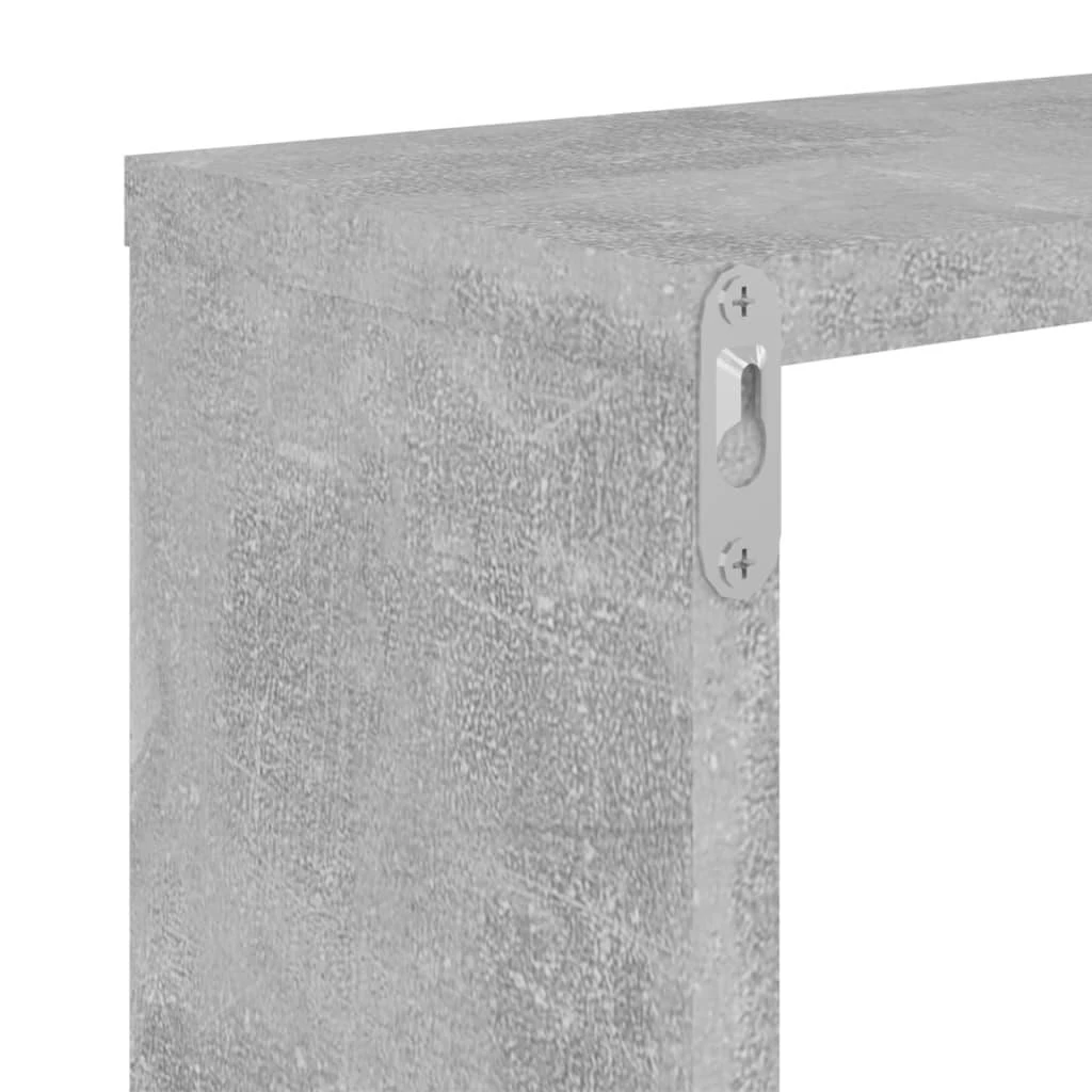 Sieninės lentynos, 2vnt., betono, 100x15x20cm, apdirbta mediena