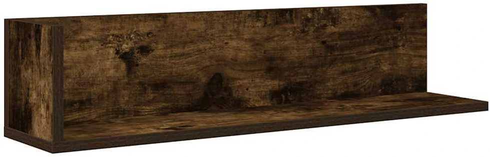 Sieninės lentynos, 2vnt., dūminės, 75x16,5x16,5cm, mediena