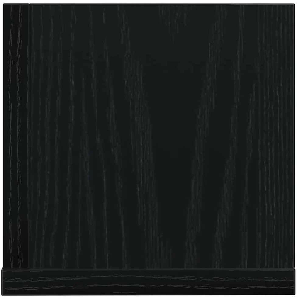 Sieninės lentynos, 2vnt., juodos, 75x16,5x16,5cm, mediena