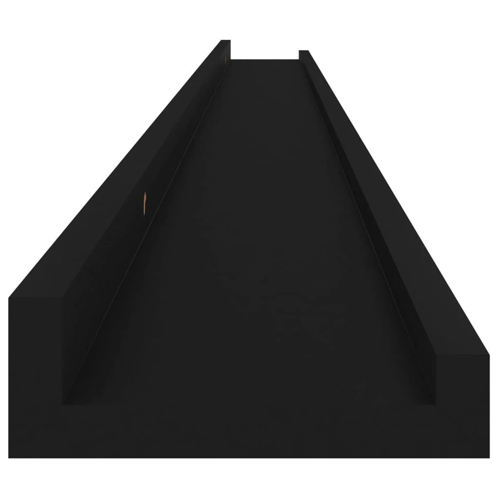 Sieninės lentynos, 2vnt., juodos spalvos, 115x9x3cm