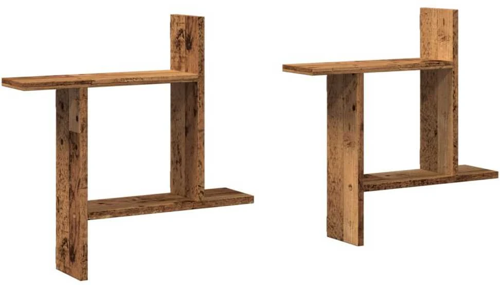 Sieninės lentynos, 2vnt., medienos, 50x12x50cm, mediena