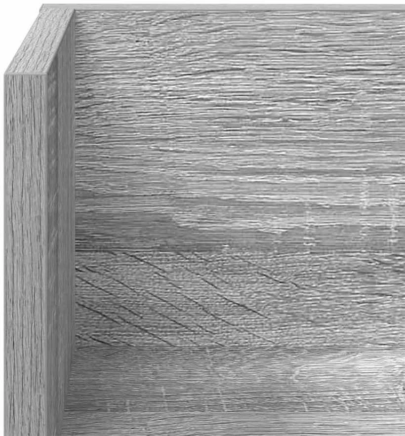 Sieninės lentynos, 2vnt., pilkos, 75x16,5x16,5cm, mediena