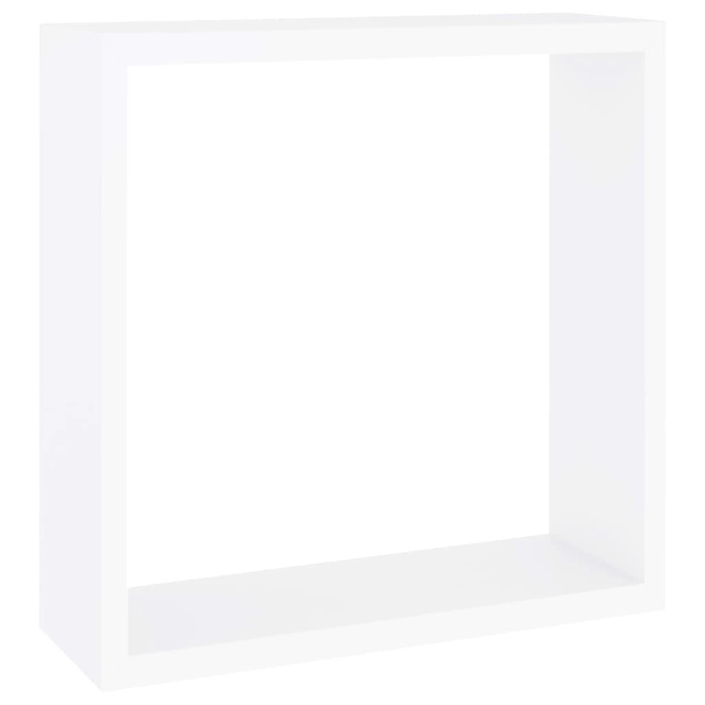 Sieninės lentynos, 3vnt., baltos spalvos, MDF, kubo formos
