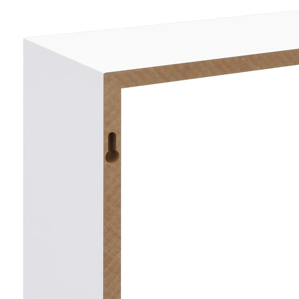Sieninės lentynos, 3vnt., baltos spalvos, MDF, kubo formos