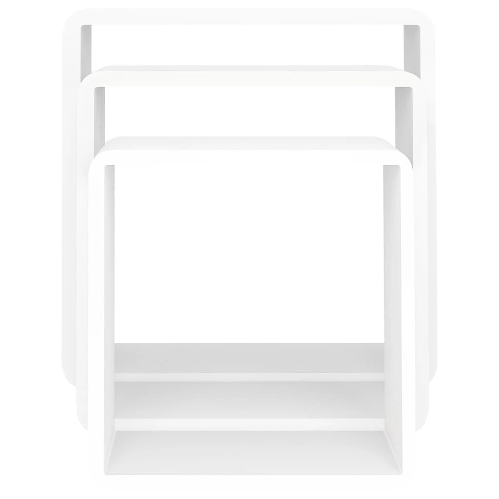 Sieninės lentynos, 3vnt., baltos spalvos, MDF, kubo formos