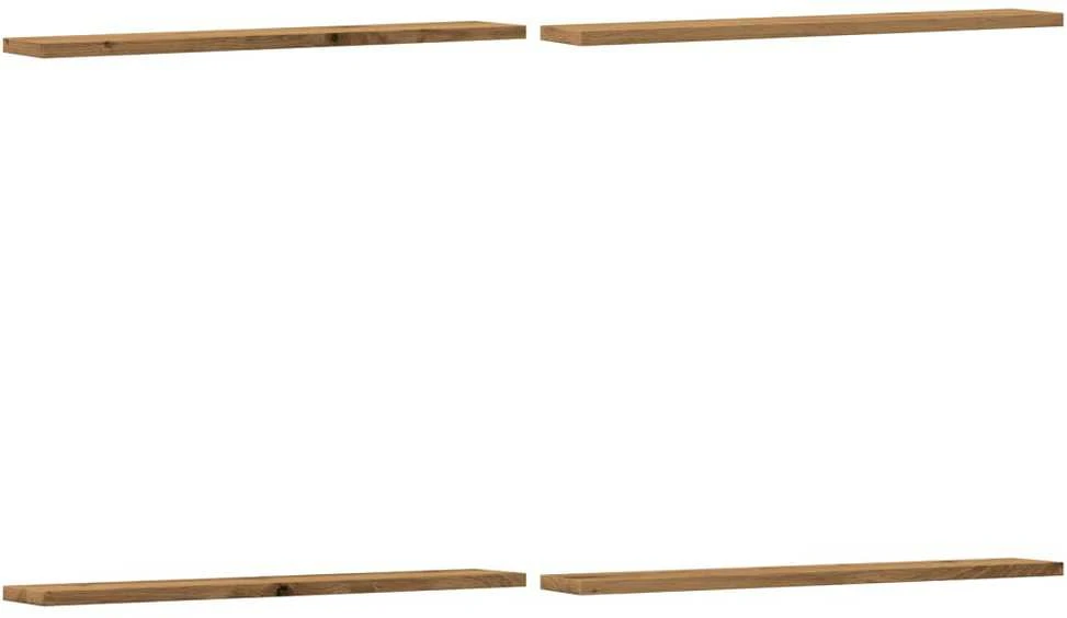 Sieninės lentynos, 4vnt., artisano ąžuolo, 60x20x1,5cm, mediena