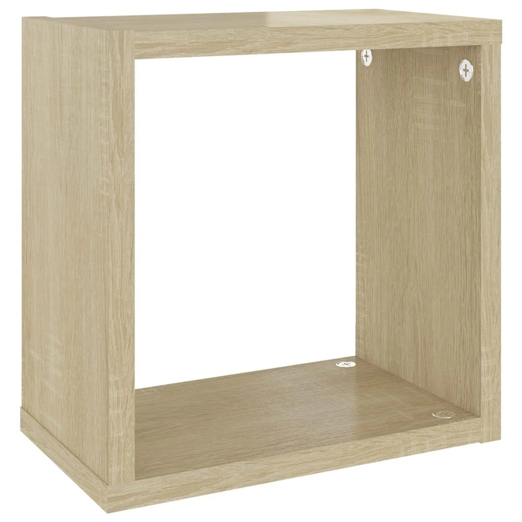 Sieninės lentynos, 4vnt., ąžuolo, 26x15x26cm, kubo formos
