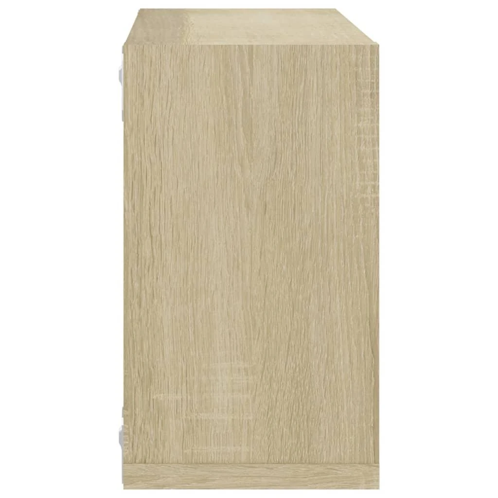 Sieninės lentynos, 4vnt., ąžuolo, 26x15x26cm, kubo formos