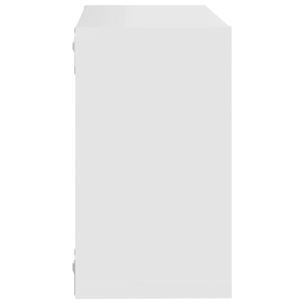 Sieninės lentynos, 4vnt., baltos, 26x15x26cm, kubo formos