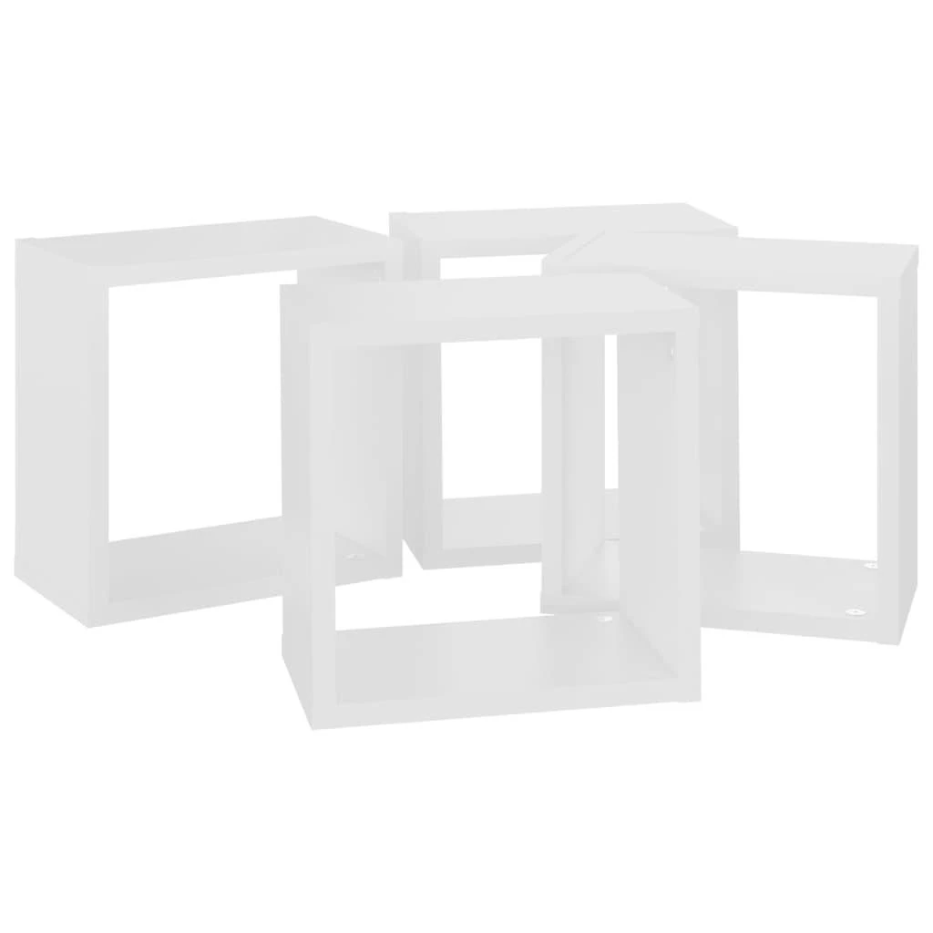 Sieninės lentynos, 4vnt., baltos, 26x15x26cm, kubo formos