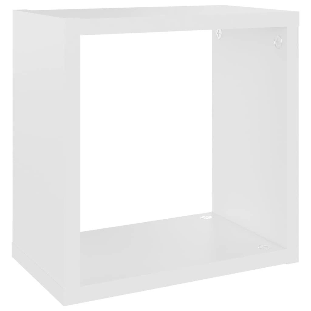 Sieninės lentynos, 4vnt., baltos, 26x15x26cm, kubo formos