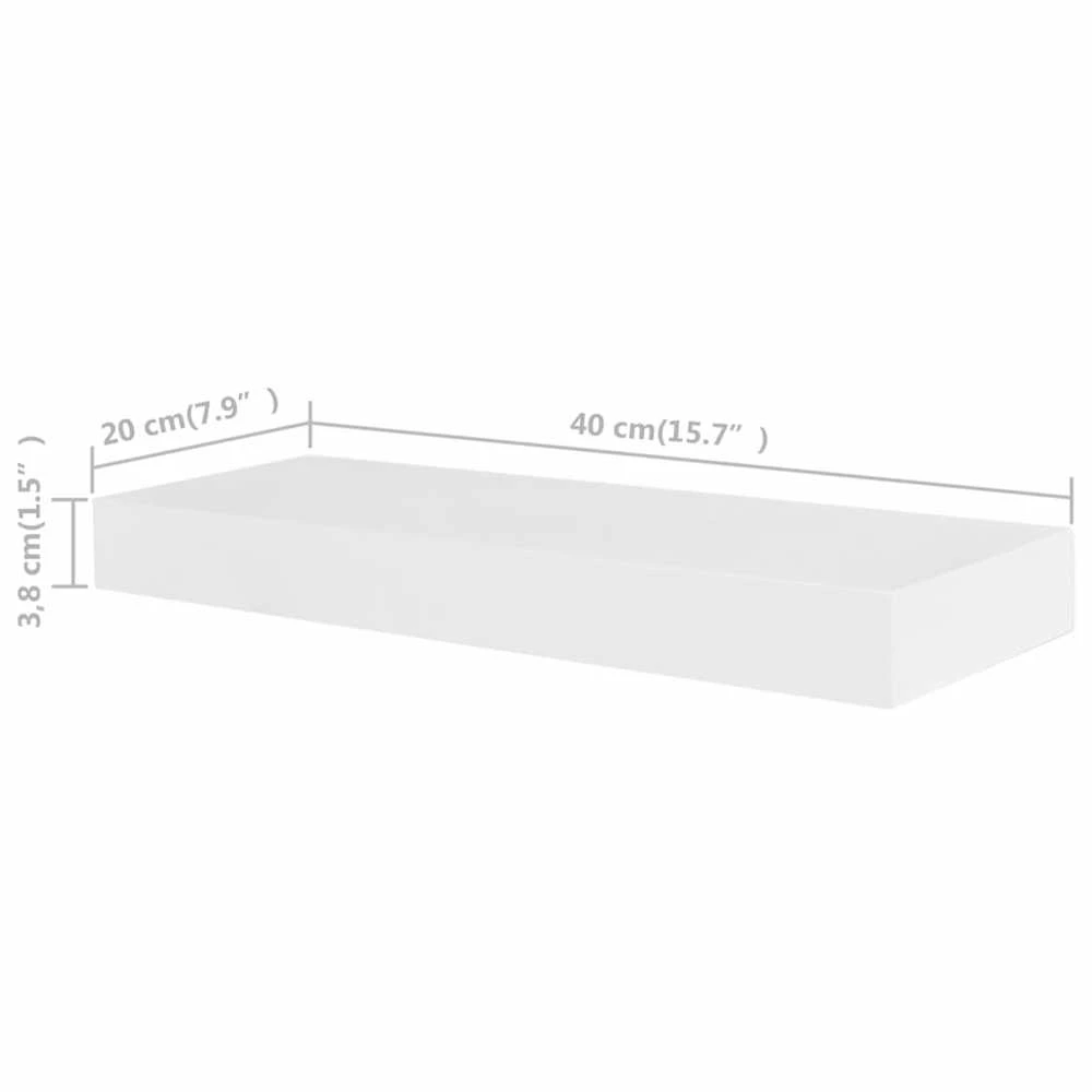 Sieninės lentynos, 4vnt., baltos, 40 cm (2x242182)