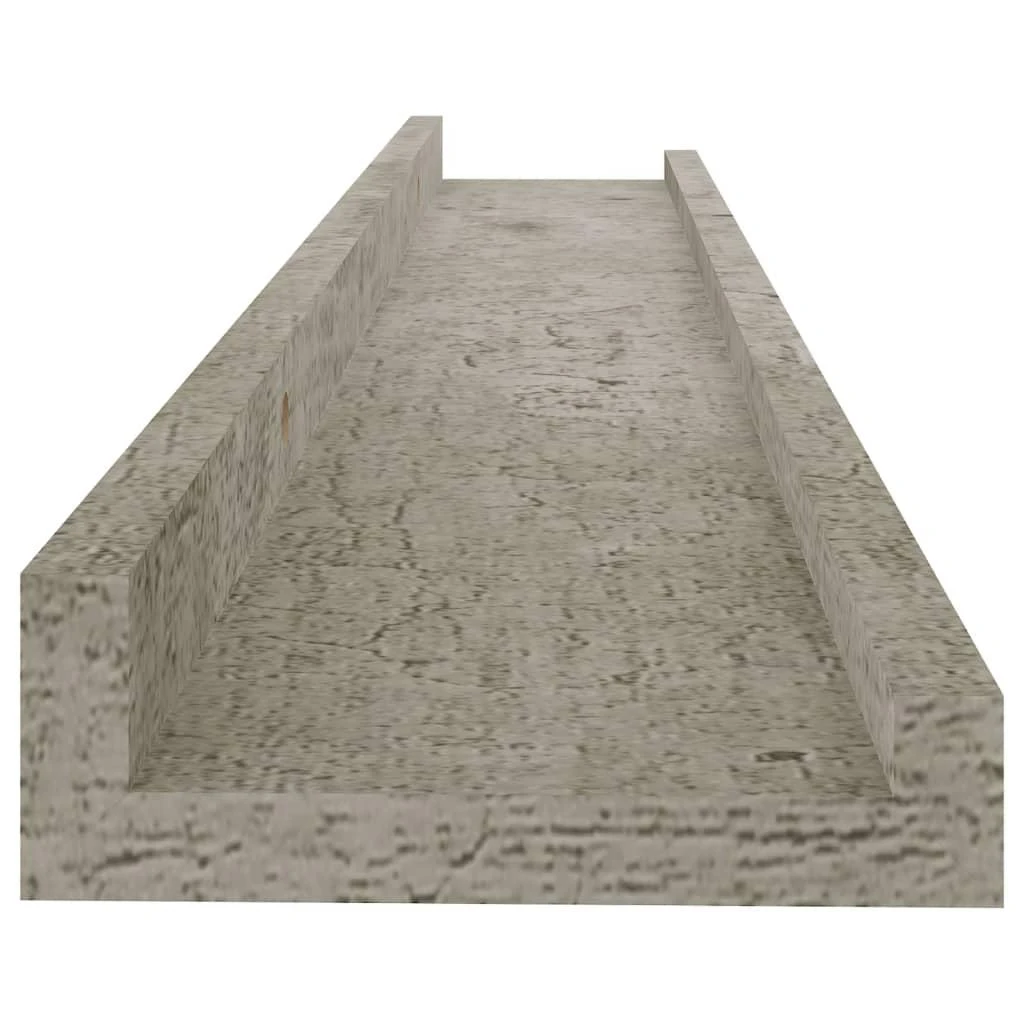 Sieninės lentynos, 4vnt., betono pilkos spalvos, 60x9x3cm