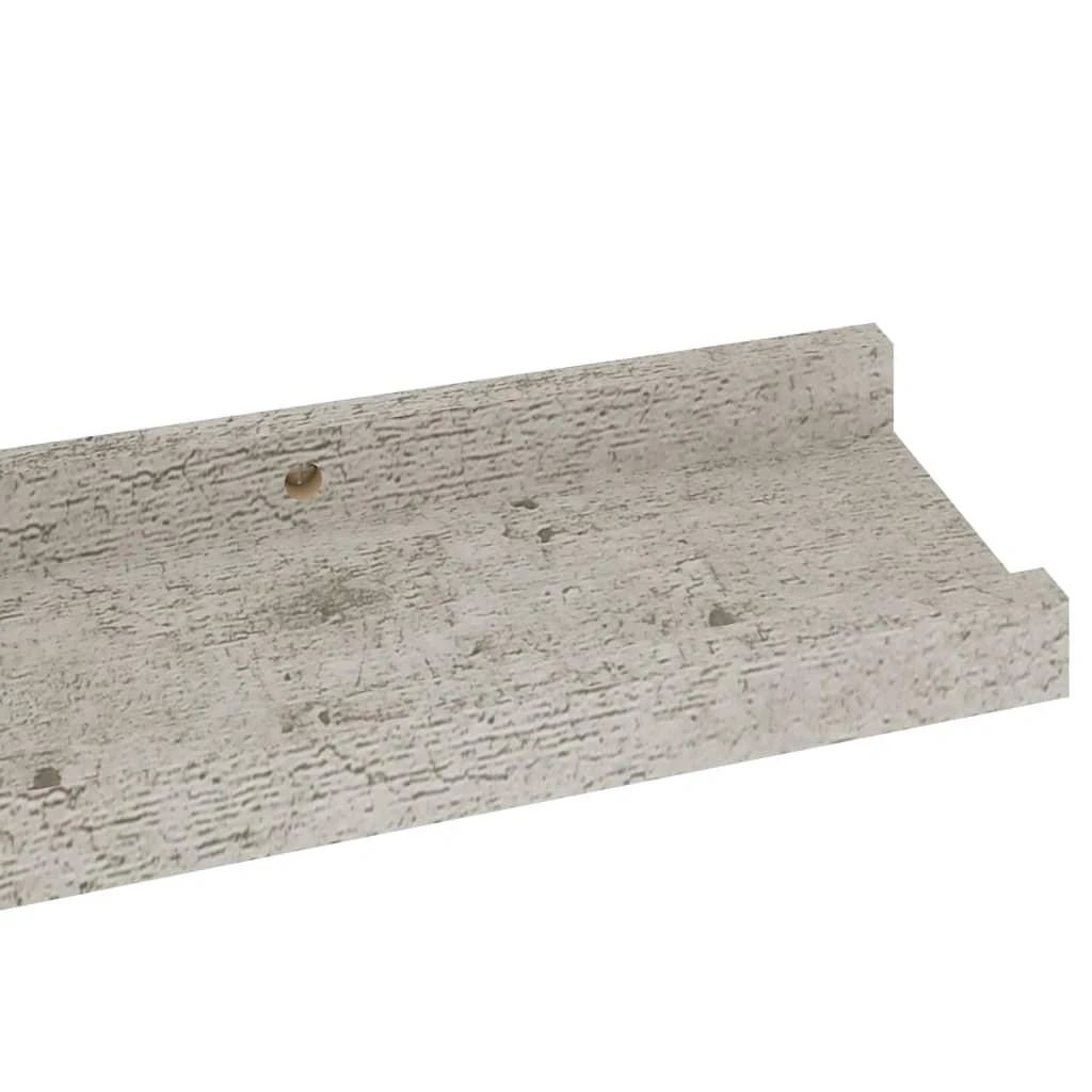 Sieninės lentynos, 4vnt., betono pilkos spalvos, 60x9x3cm