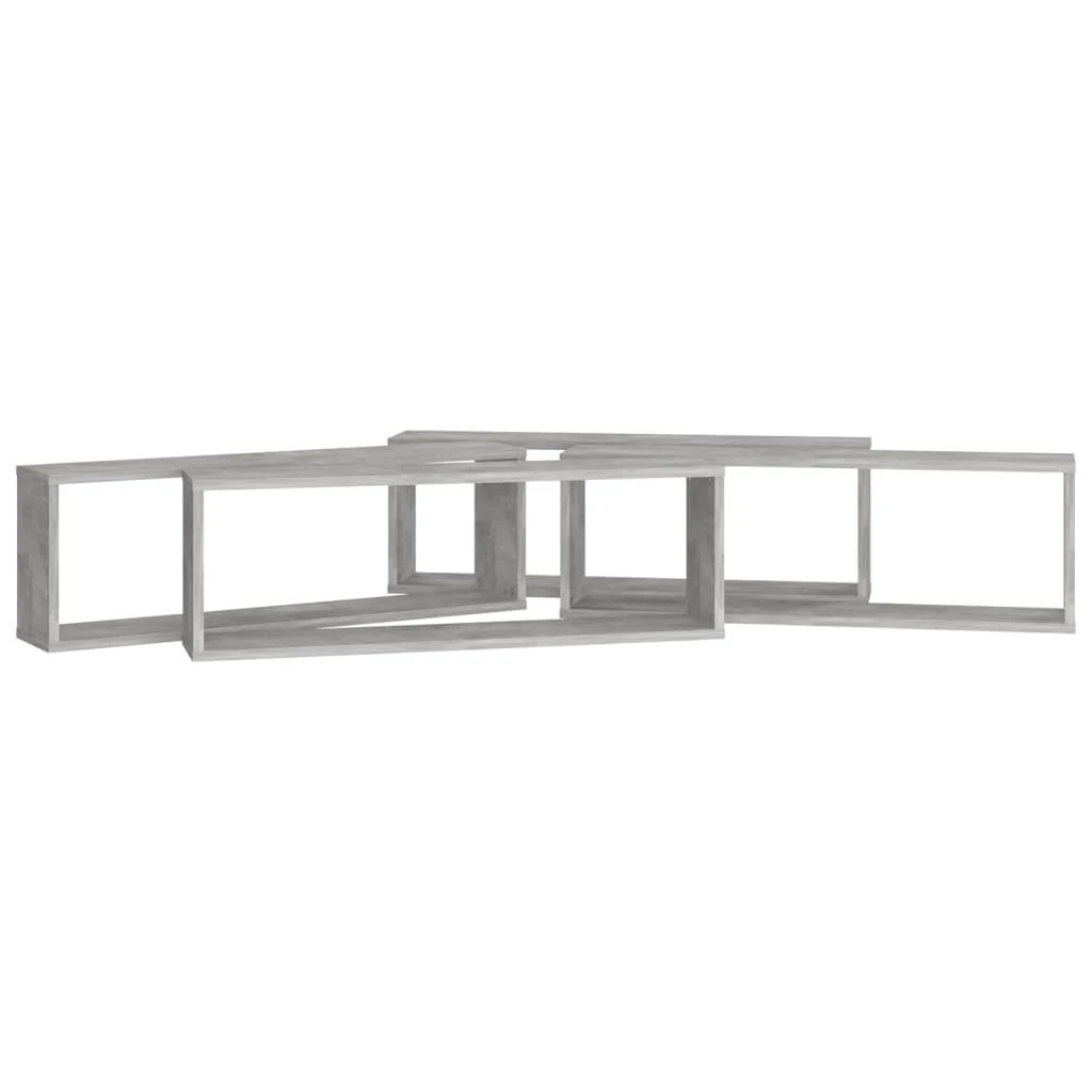 Sieninės lentynos, 4vnt., betono, 80x15x26,5cm, mediena
