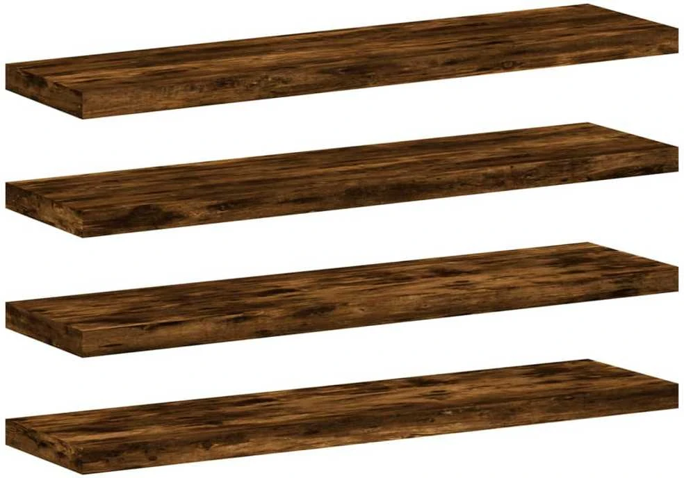 Sieninės lentynos, 4vnt., dūminio ąžuolo, 40x10x1,5cm, mediena