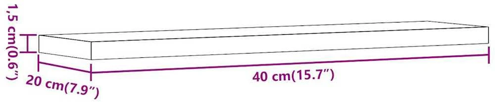 Sieninės lentynos, 4vnt., medienos, 40x20x1,5cm, mediena