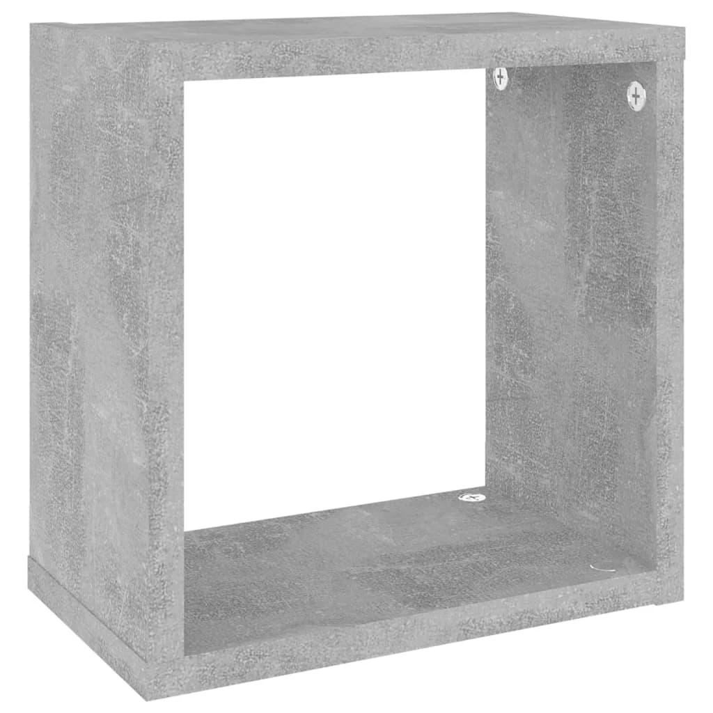 Sieninės lentynos, 4vnt., pilkos, 26x15x26cm, kubo formos