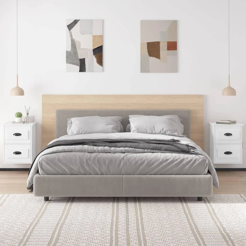 Sieninės naktinės spintelės, 2vnt., baltos, 41,5x36x53cmcm