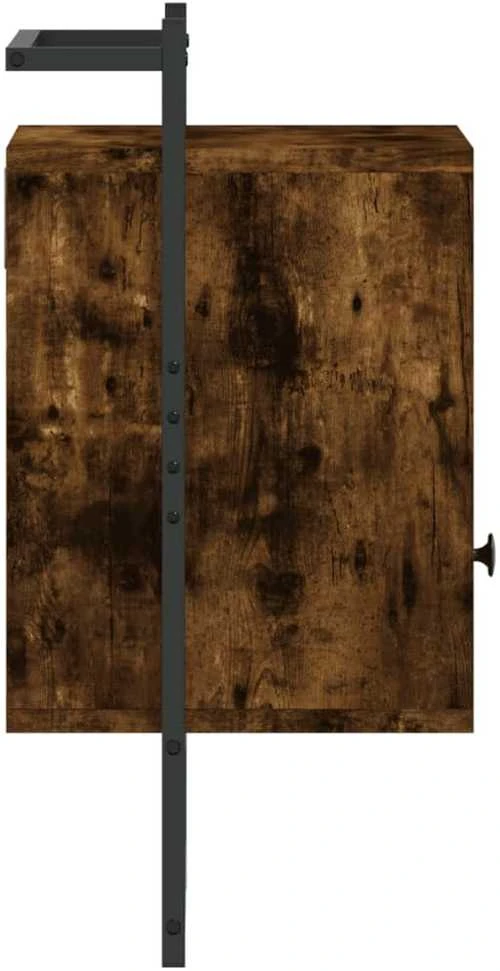 Sieninės naktinės spintelės, 2vnt., dūminė, 40x30x61cm, mediena