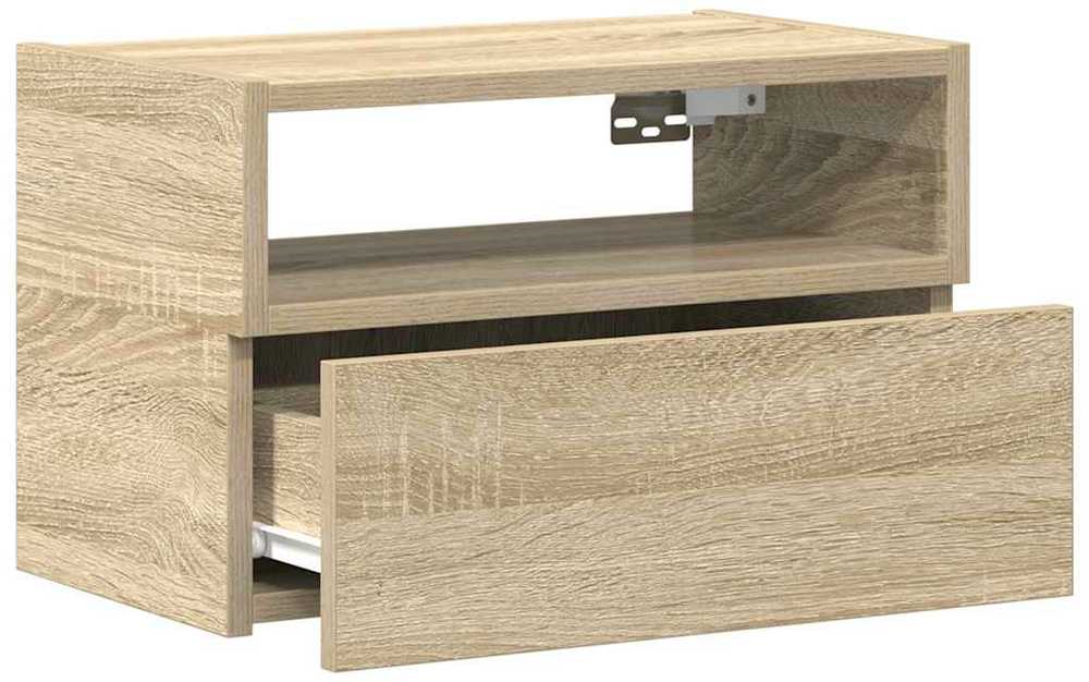 Sieninės naktinės spintelės, 2vnt., sonoma, 45x26x28,5cm