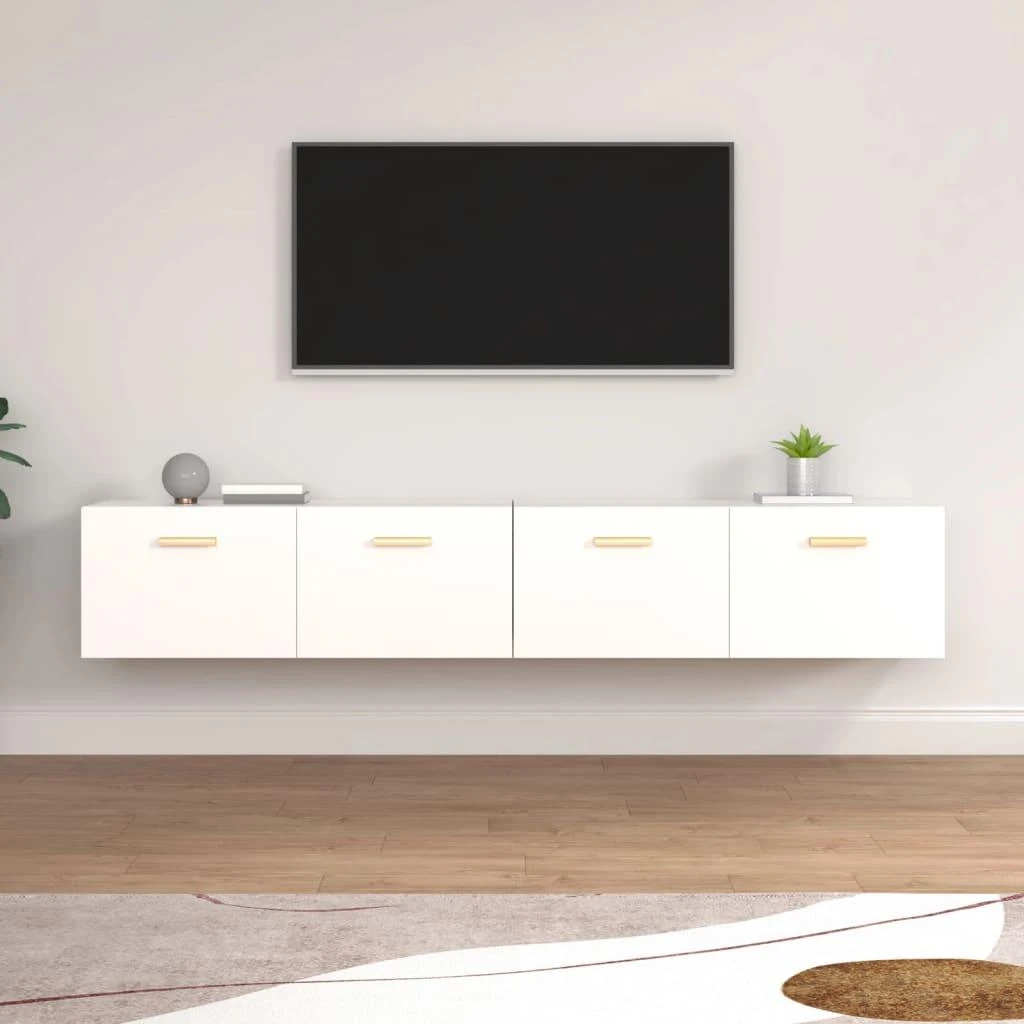 Sieninės spintelės, 2vnt., baltos, 100x36,5x35cm, mediena